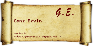 Ganz Ervin névjegykártya